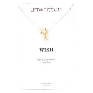 Unwritten Two-Tone Crystal Pave Star & Moon Lariat Wish Necklace